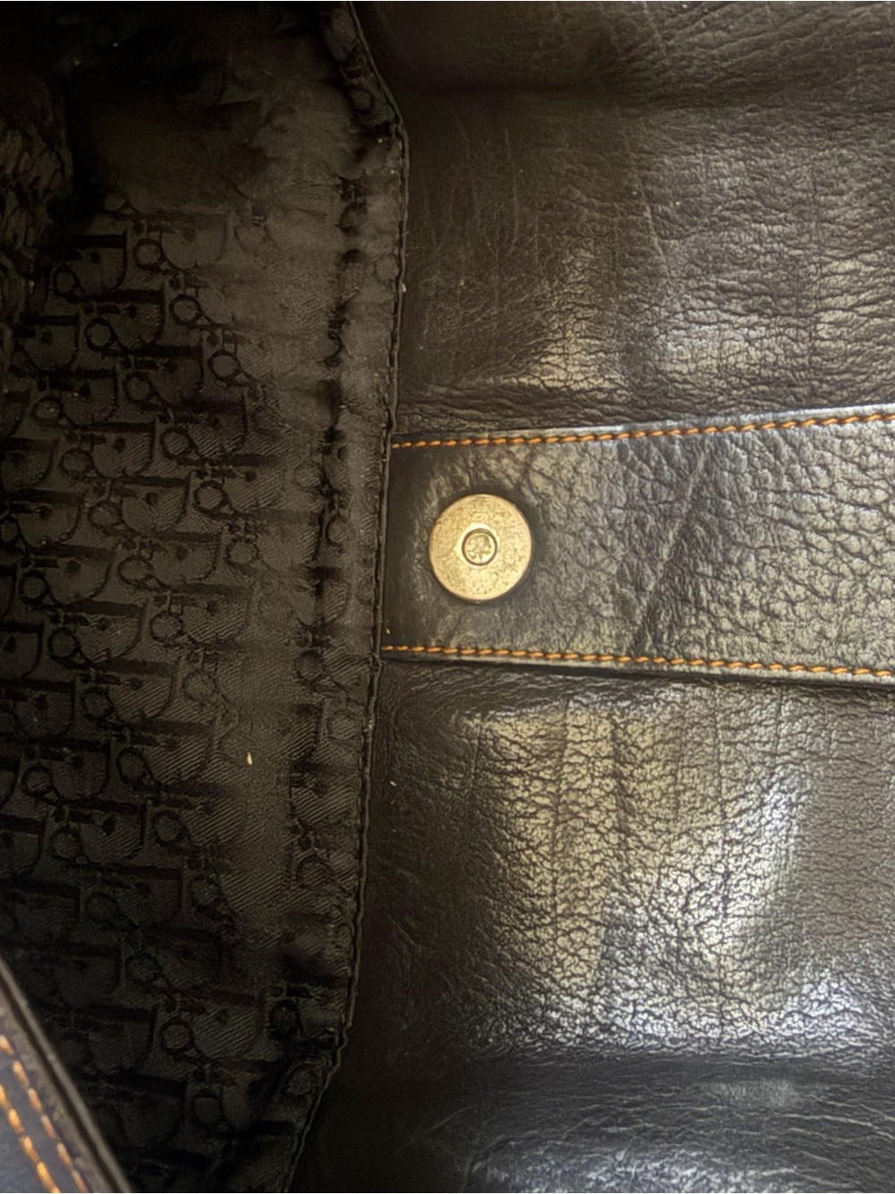 Vintage Christian Dior Black Gaucho Double Saddle Bag wi/ Silver Buckles + Coin - Picture 8 of 16